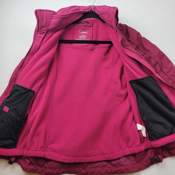 LL Bean Women's Storm Chaser Jacket Size Small Full Zip 3 in 1 Fleece Coat Pink - Picture 10 of 14